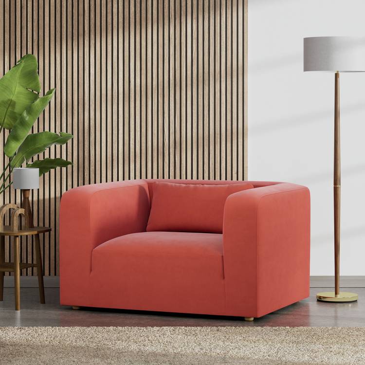 Habitat Lars Fabric Cuddle Chair - Papaya 0