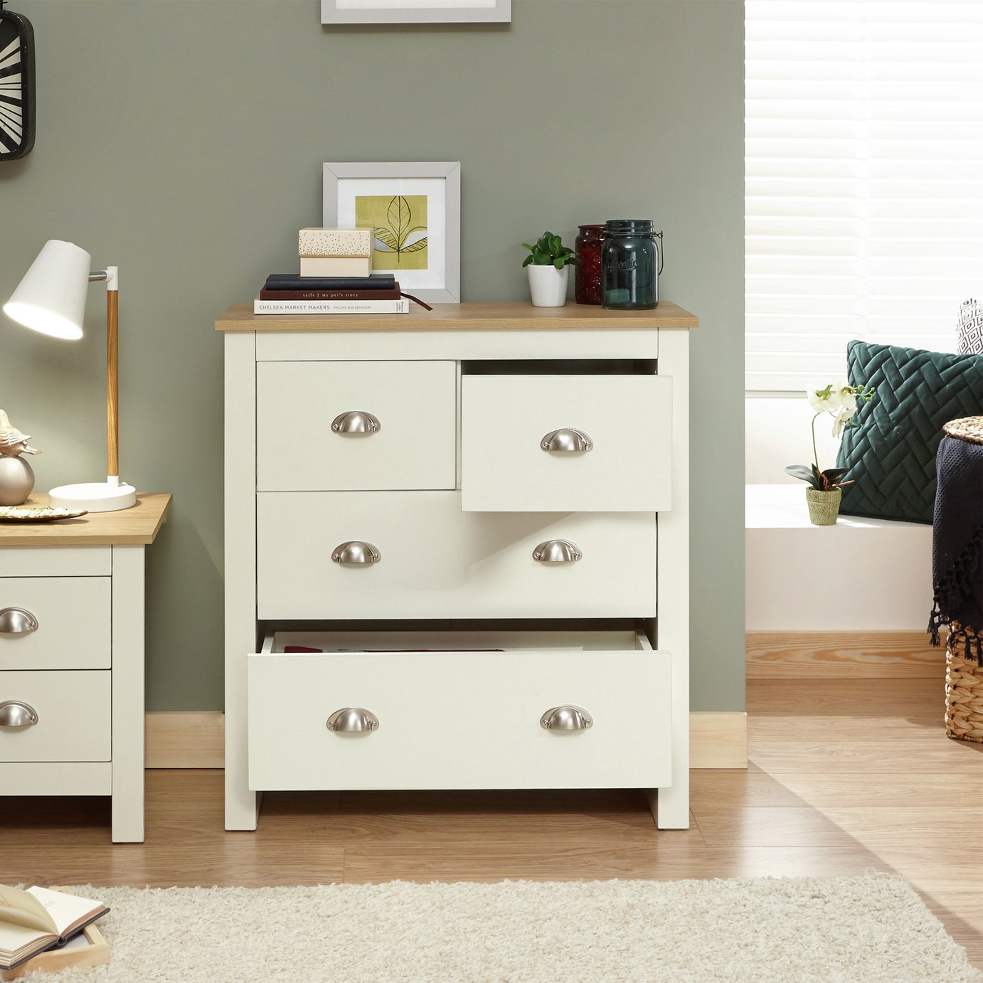 GFW Lancaster 4 Drawer Chest - Cream