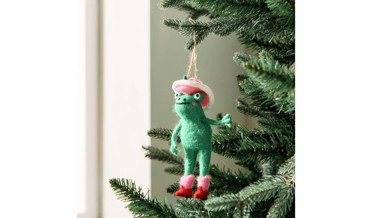 Habitat Single Cowgirl Frog Christmas Hanging Decoration