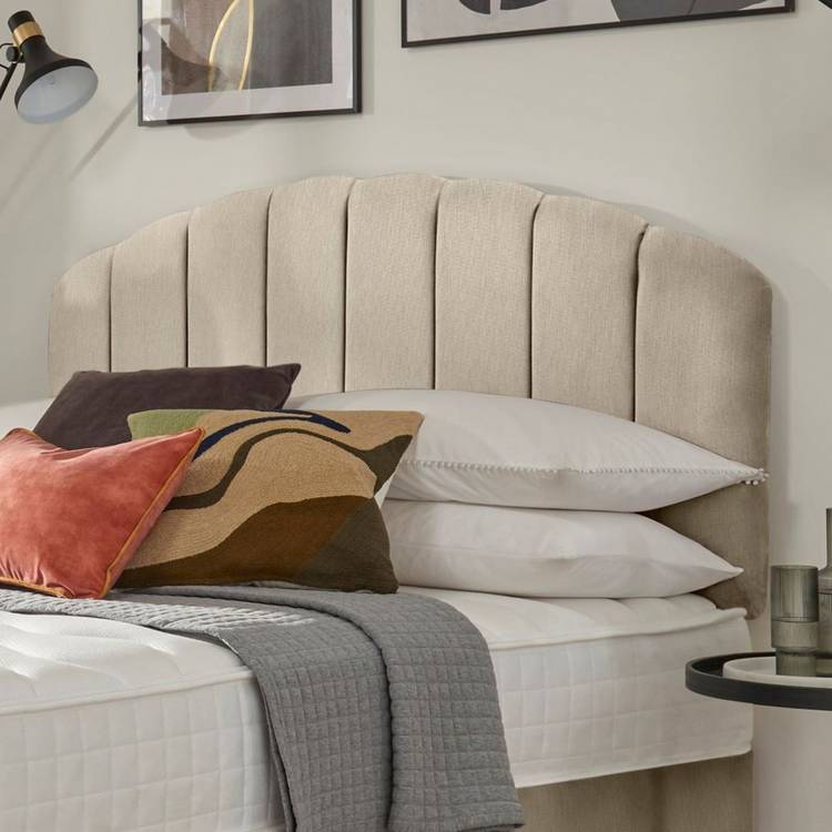 Silentnight Merlin Fabric Kingsize Headboard - Sand 0