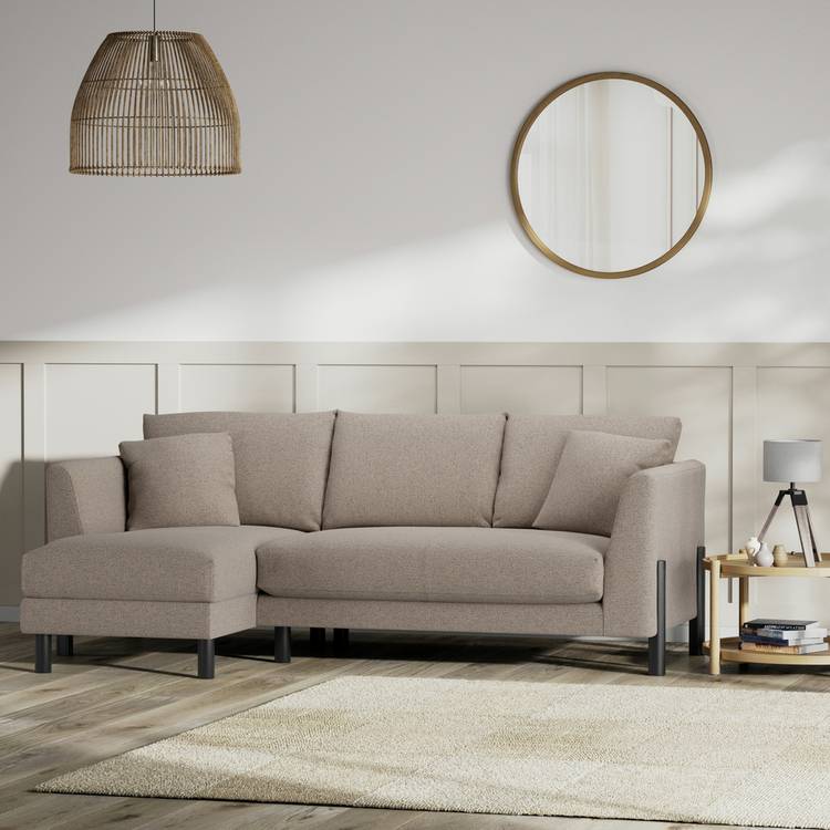 Habitat Aston Left Hand Corner Sofa - Mocha - Black Leg 0