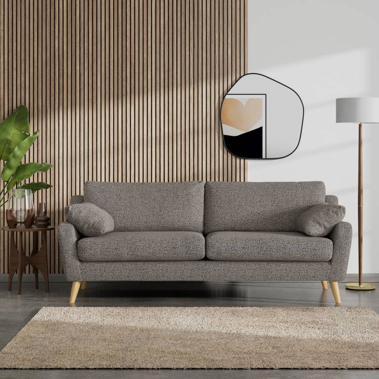 Habitat Ivor Fabric 4 Seater Sofa - Charcoal - Ash Leg 0