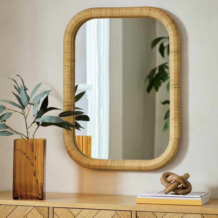 Habitat Rattan Wall Mirror - 80x60cm 0