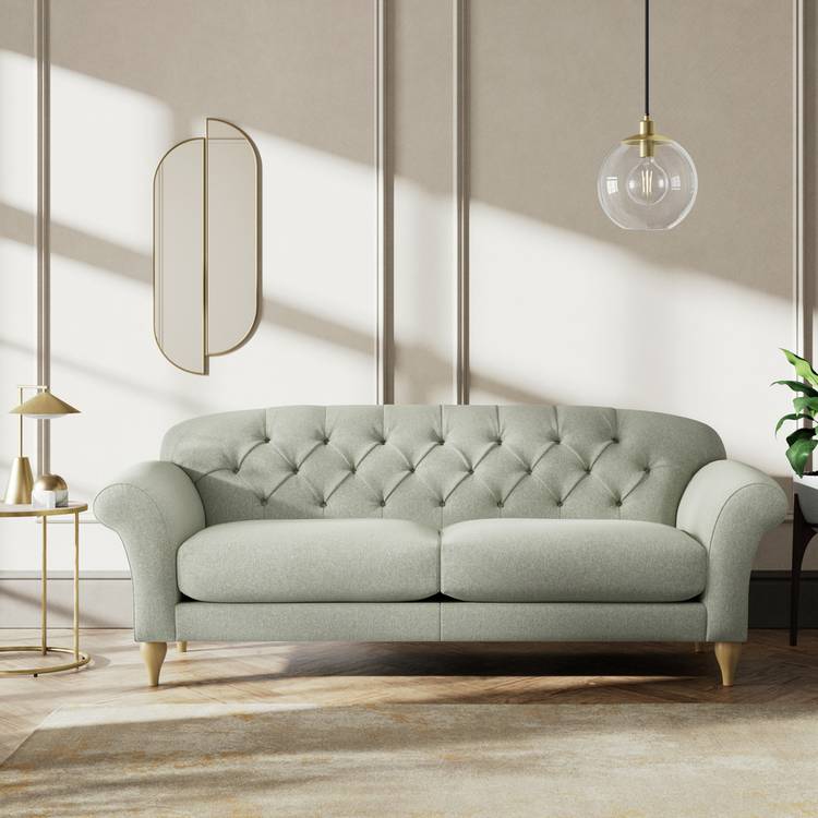 Habitat Brooker Fabric 4 Seater Sofa - Sage Green - Ash Leg 0