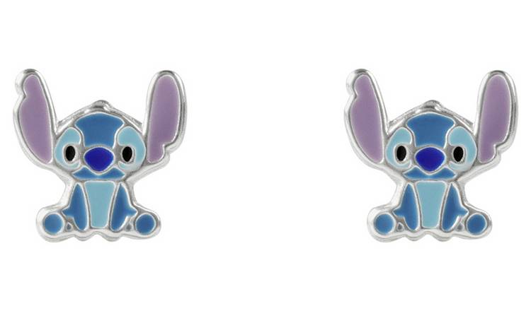 Disney Sterling Silver Enamel Stitch Stud Earrings