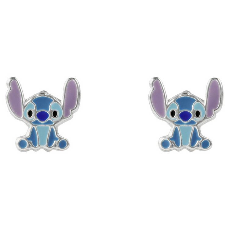 Disney Sterling Silver Enamel Stitch Stud Earrings 0