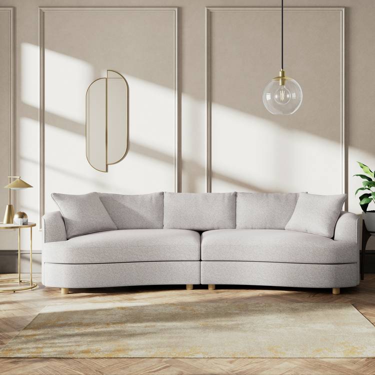 Habitat Sacha Fabric 4 Seater Sofa - Natural - Ash Leg 0