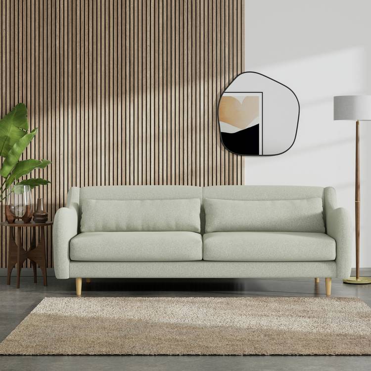 Habitat Turnmill Fabric 4 Seater Sofa - Sage Green - Ash Leg 0