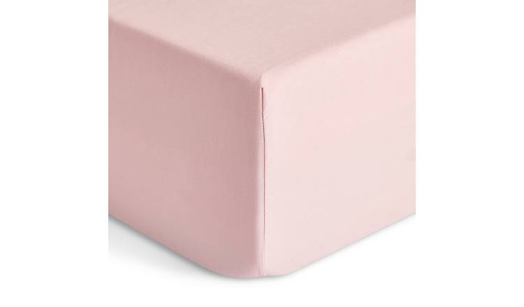 Habitat Cotton Rich 180 TC Blush Fitted Sheet - Small Double