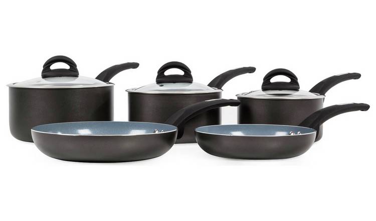 Tower Cerasure 5 Piece Aluminium Pan Set - Grey