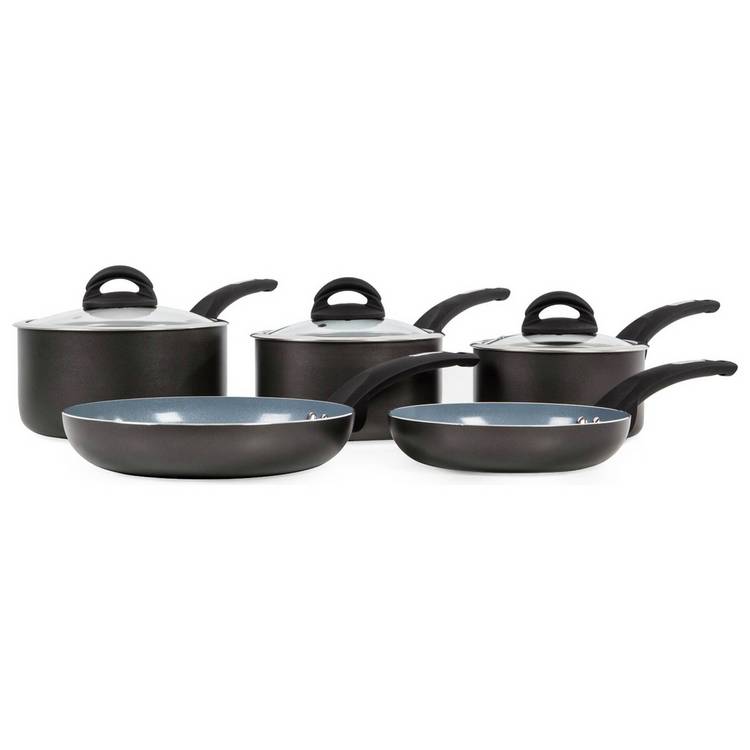 Tower Cerasure 5 Piece Aluminium Pan Set - Grey 0