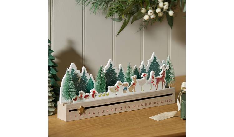 Habitat Sleigh Shapped Wooden Christmas Countdown Calendar