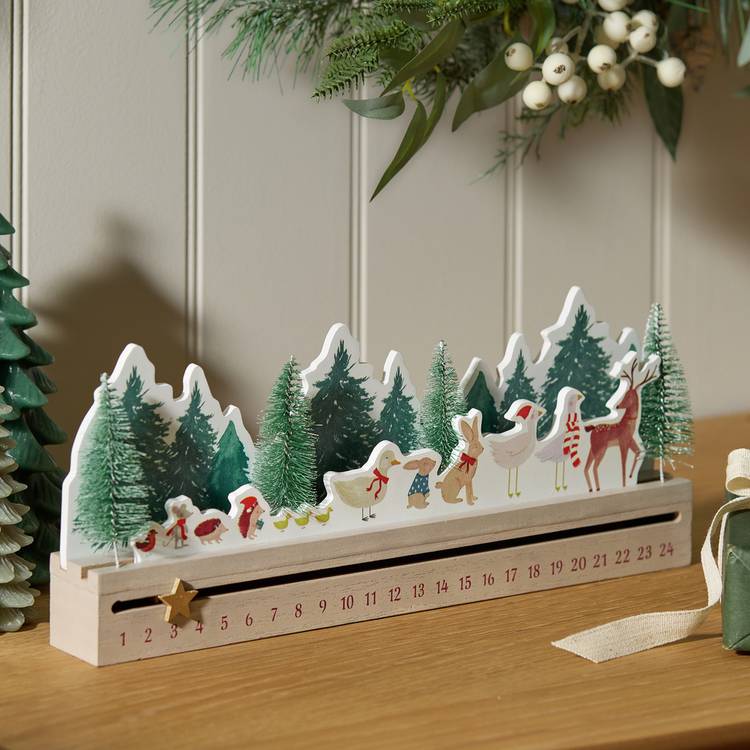 Habitat Sleigh Shapped Wooden Christmas Countdown Calendar 0