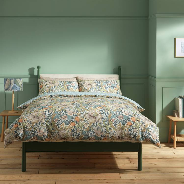 Habitat x Morris & Co. Golden Lily Blue Bedding Set - Single 0