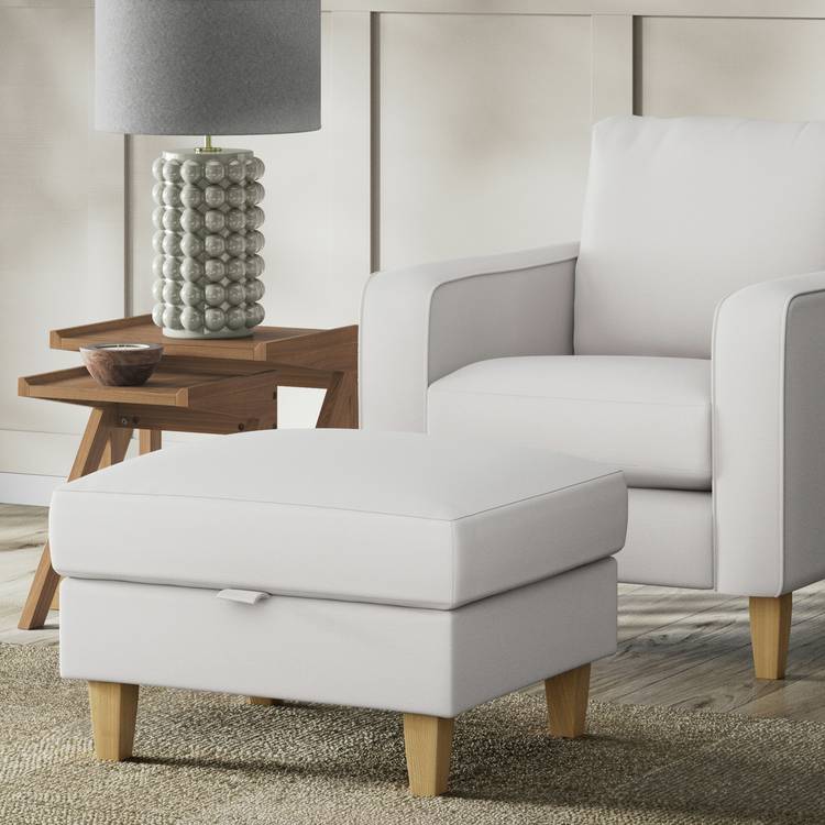 Habitat Felin Fabric Storage Footstool - Natural 0