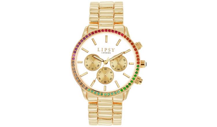 Lipsy Gold Coloured White Dial Bracelet Strap Watch