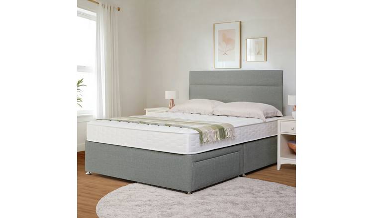 Argos Home Elmdon Kingsize 2 Drawer Divan Bed - Grey