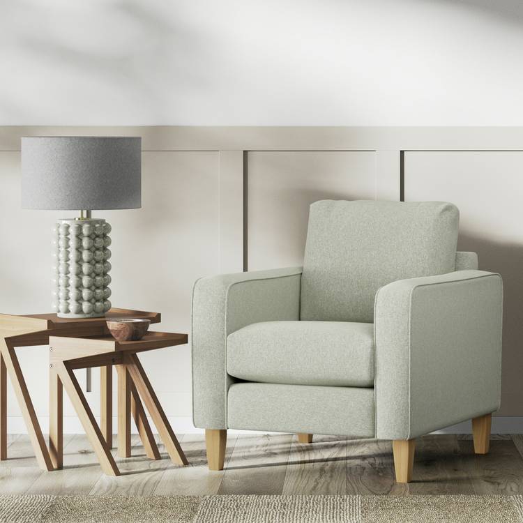 Habitat Flint Fabric Armchair - Sage Green - Ash Leg 0