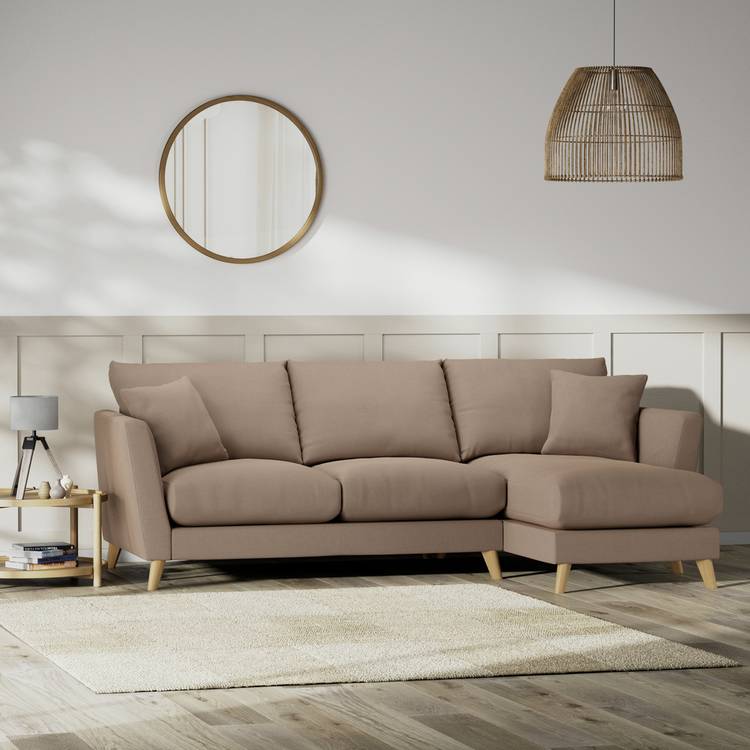 Habitat Lomond Right Hand Corner Sofa - Biscuit - Ash Leg 0