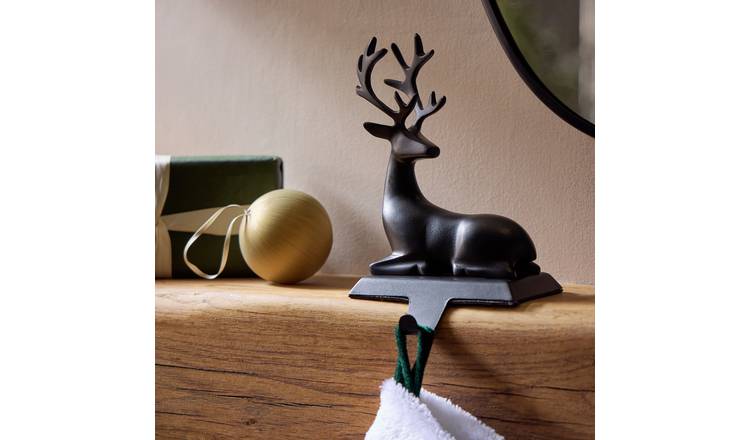 Habitat Black Metal Stag Stocking Hanger
