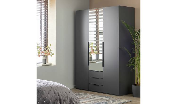 Argos Home Hallingford 3 Door 3 Drawer Wardrobe -Anthracite