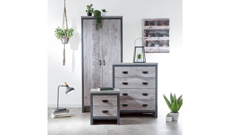 GFW Boston 3 Piece 2 Door Wardrobe Set - Grey