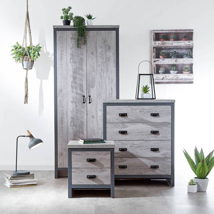 GFW Boston 3 Piece 2 Door Wardrobe Set - Grey 0