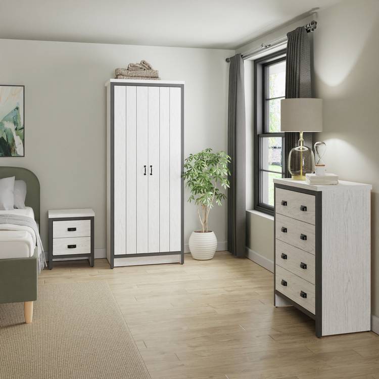 GFW Boston 3 Piece 2 Door Wardrobe Set - White 0