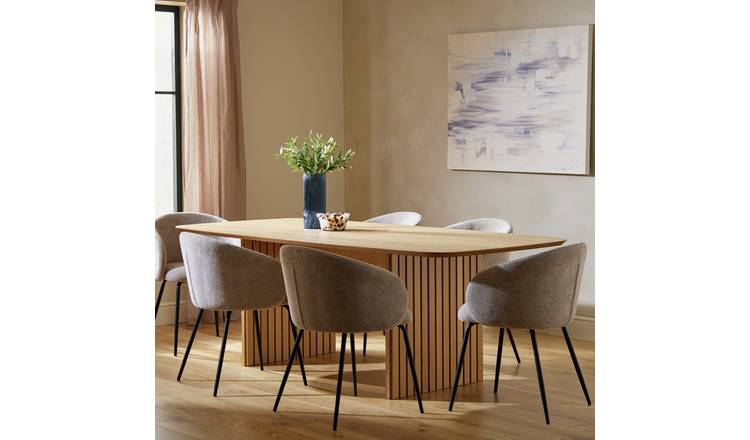 Habitat Crishel Oak Dining Table And 6 Natural Chairs