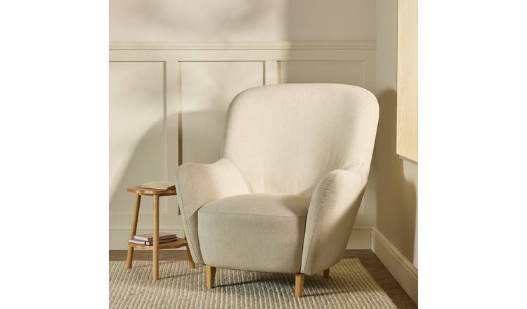 Habitat Denham Fabric Wingback Chair - Taupe