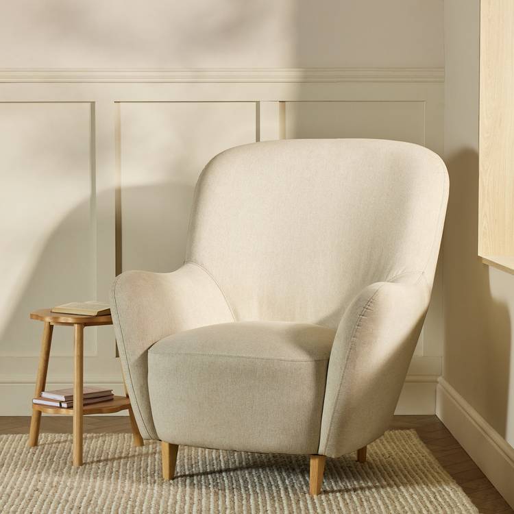 Habitat Denham Fabric Wingback Chair - Taupe 0