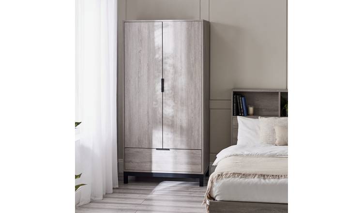 Julian Bowen Bali 1 Drawer 2 Door Wardrobe - Grey