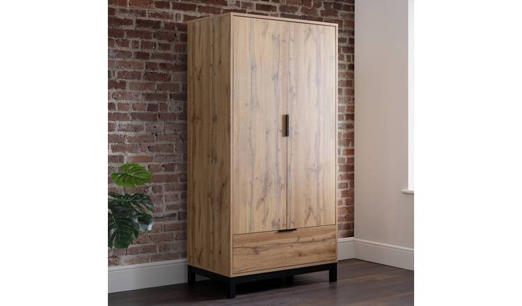 Julian Bowen Bali 1 Drawer 2 Door Wardrobe - Oak