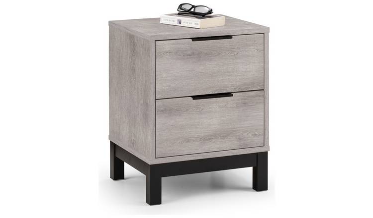 Julian Bowen Bali 2 Drawer Bedside Table - Grey