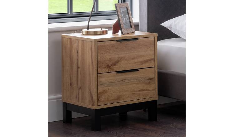 Julian Bowen Bali 2 Drawer Bedside Table - Oak