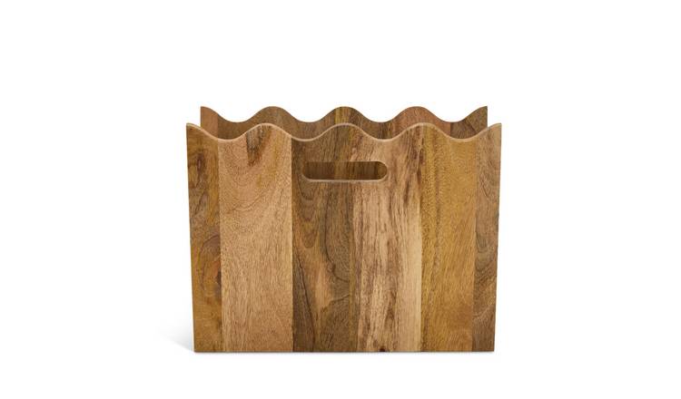 Habitat Mango Wood Wavy Magazine Rack 
