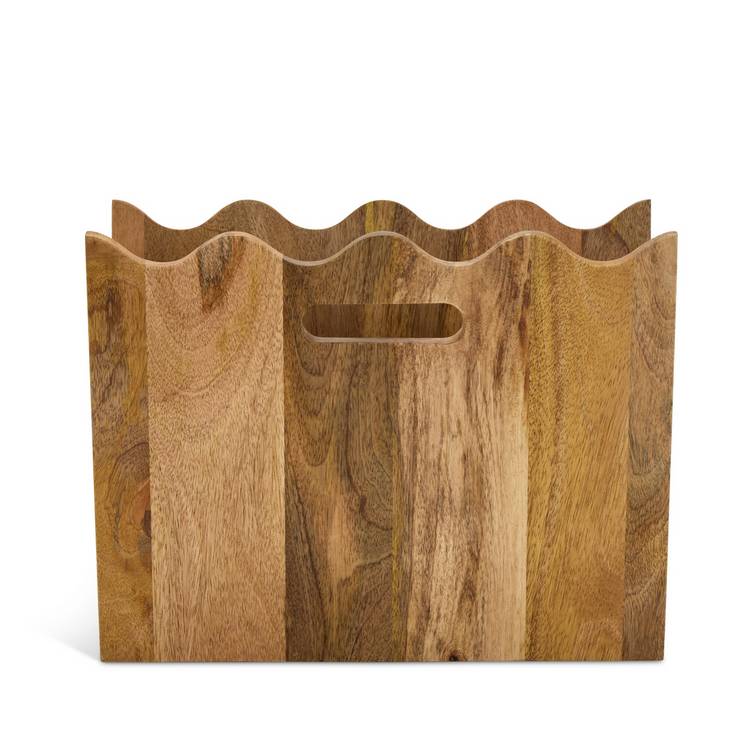 Habitat Mango Wood Wavy Magazine Rack  0