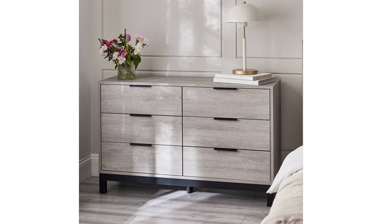 Julian Bowen Bali Wide 6 Drawer Chest - Grey
