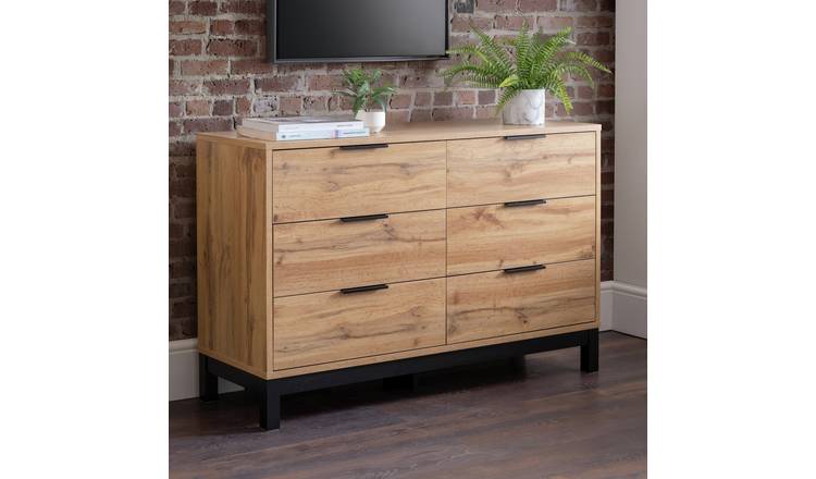 Julian Bowen Bali Wide 6 Drawer Chest - Oak