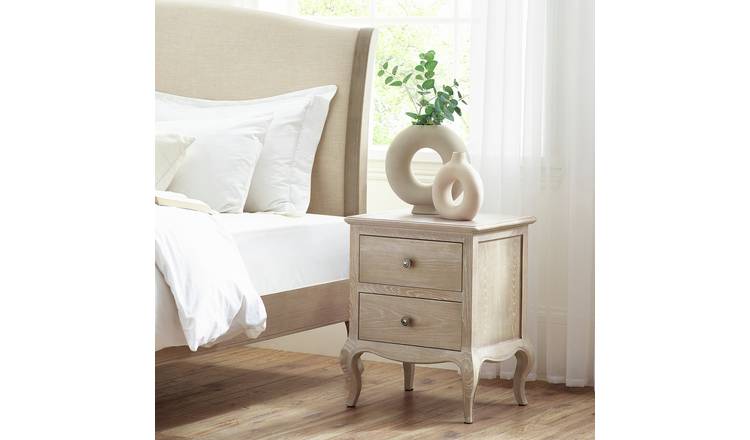 Julian Bowen Camille 2 Drawer Bedside Table - Light Wood