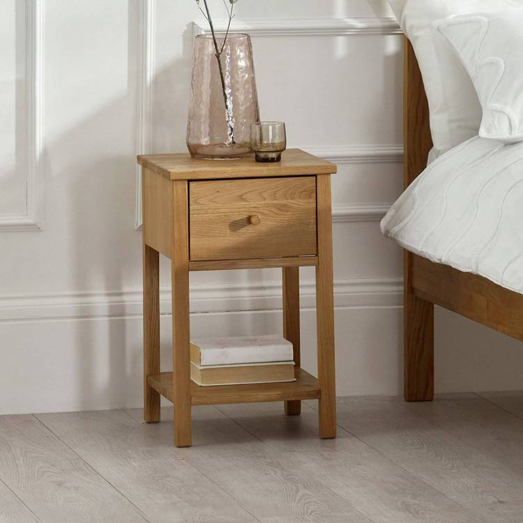 Julian Bowen Coxmoor 1 Drawer Bedside Table - Oak 0