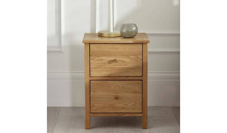 Julian Bowen Coxmoor 2 Drawer Bedside Table - Oak