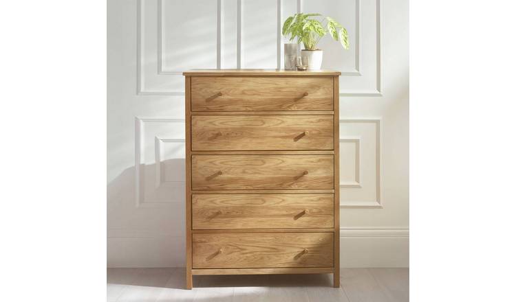 Julian Bowen Coxmoor Wide 5 Drawer Chest - Oak