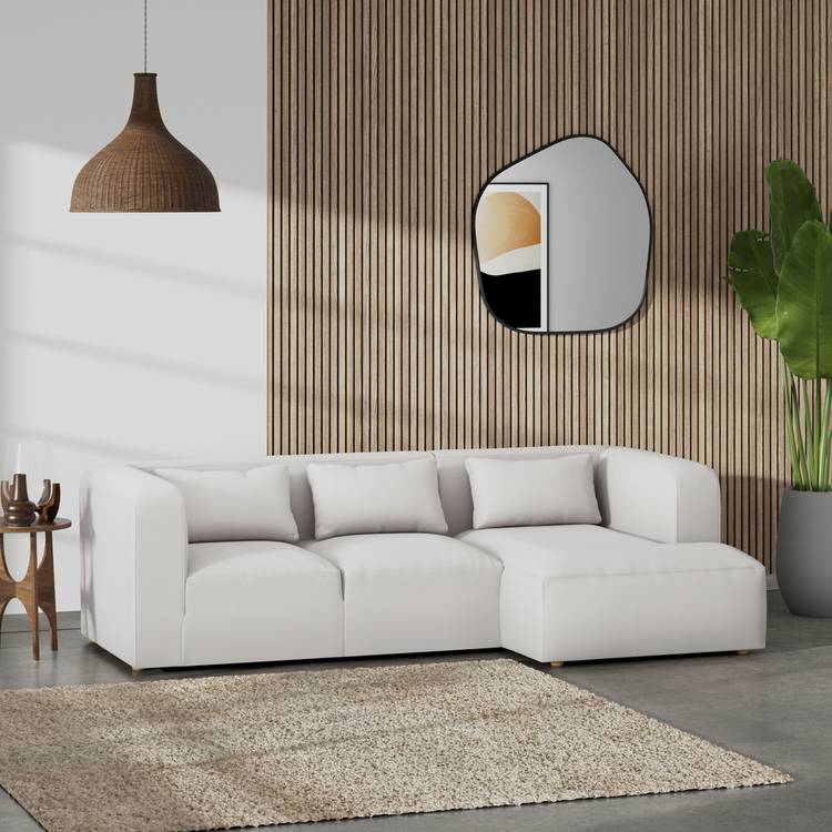 Habitat Lars Right Hand Corner Sofa - Natural - Ash Leg 0