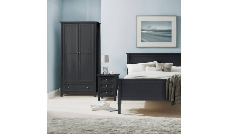 Julian Bowen Maine 2 Door 1 Drawer Wardrobe - Anthracite