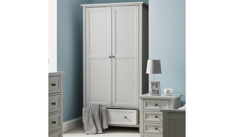 Julian Bowen Maine 2 Door 1 Drawer Wardrobe - Dove Grey