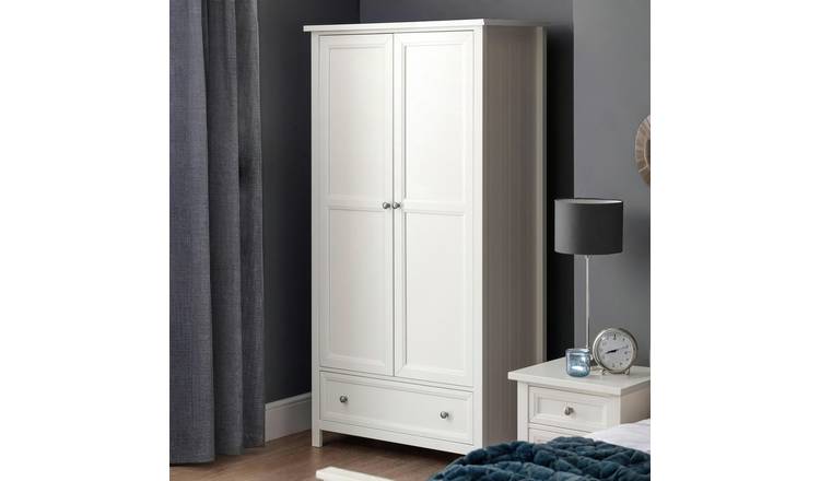 Julian Bowen Maine 2 Door 1 Drawer Wardrobe - White