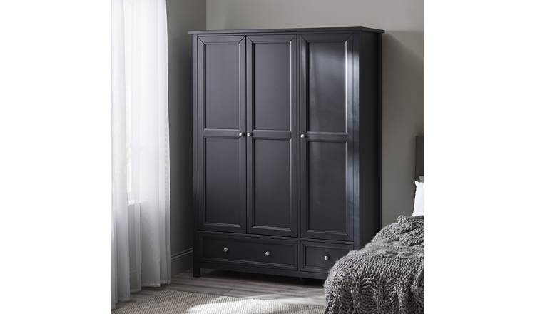Julian Bowen Maine 3 Door 2 Drawer Wardrobe - Anthracite