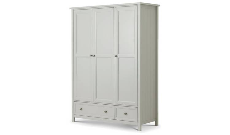 Julian Bowen Maine 3 Door 2 Drawer Wardrobe - Dove Grey