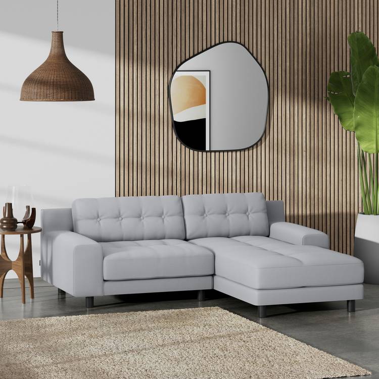 Habitat Hendricks right Hand Corner Sofa - Grey - Black Leg 0